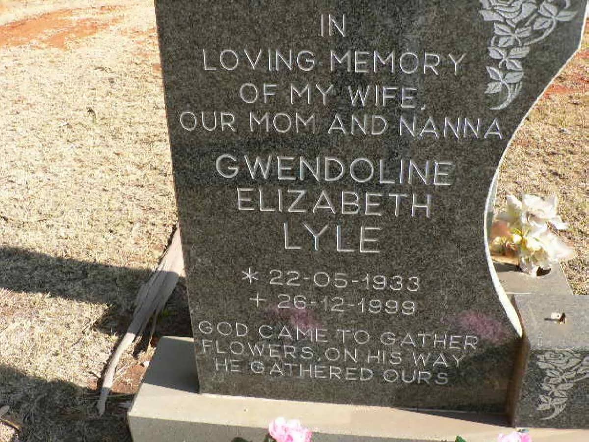 LYLE Gwendoline Elizabeth 1933-1999