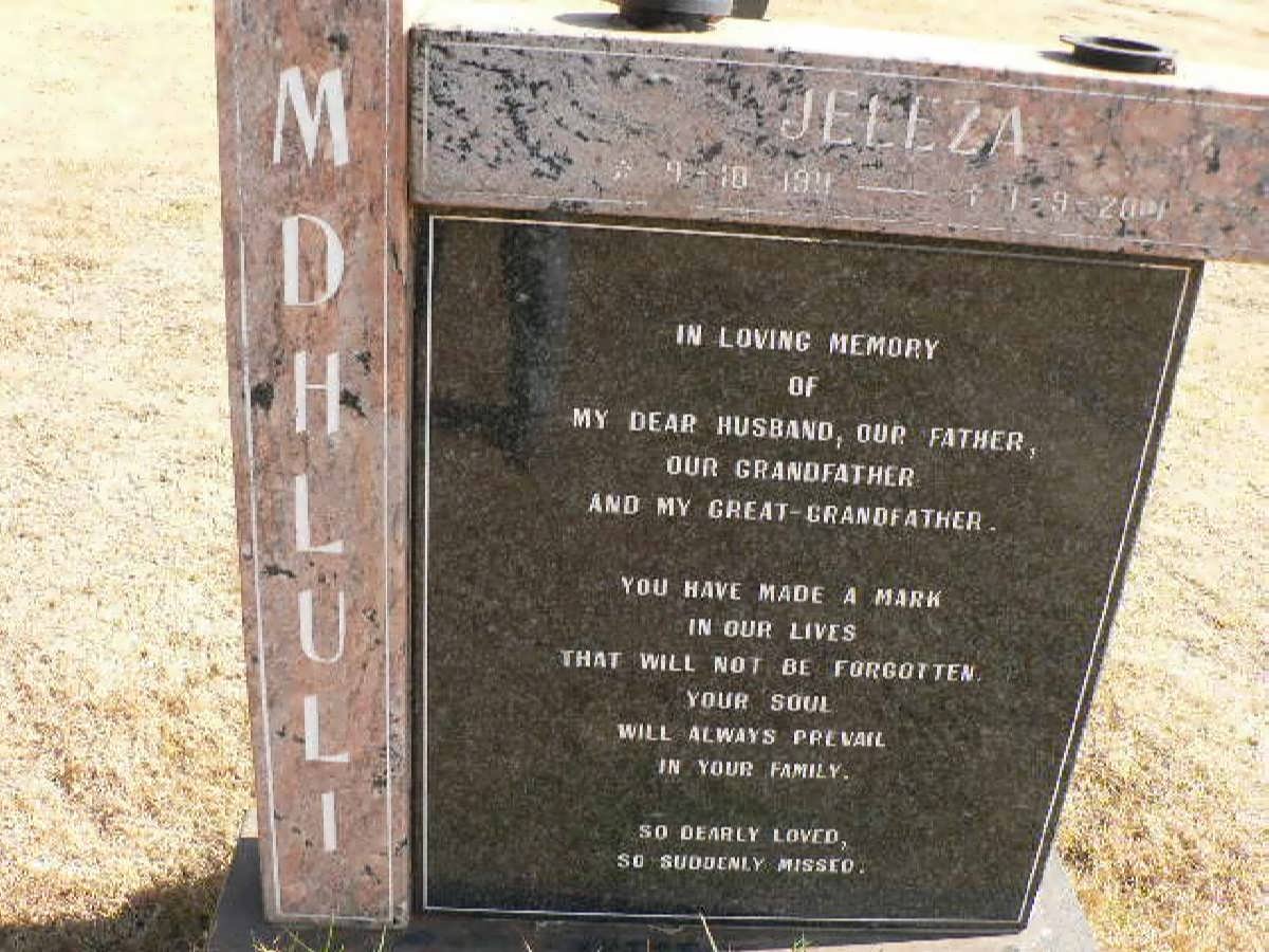 MDHLULI Jeleza 1911-2001