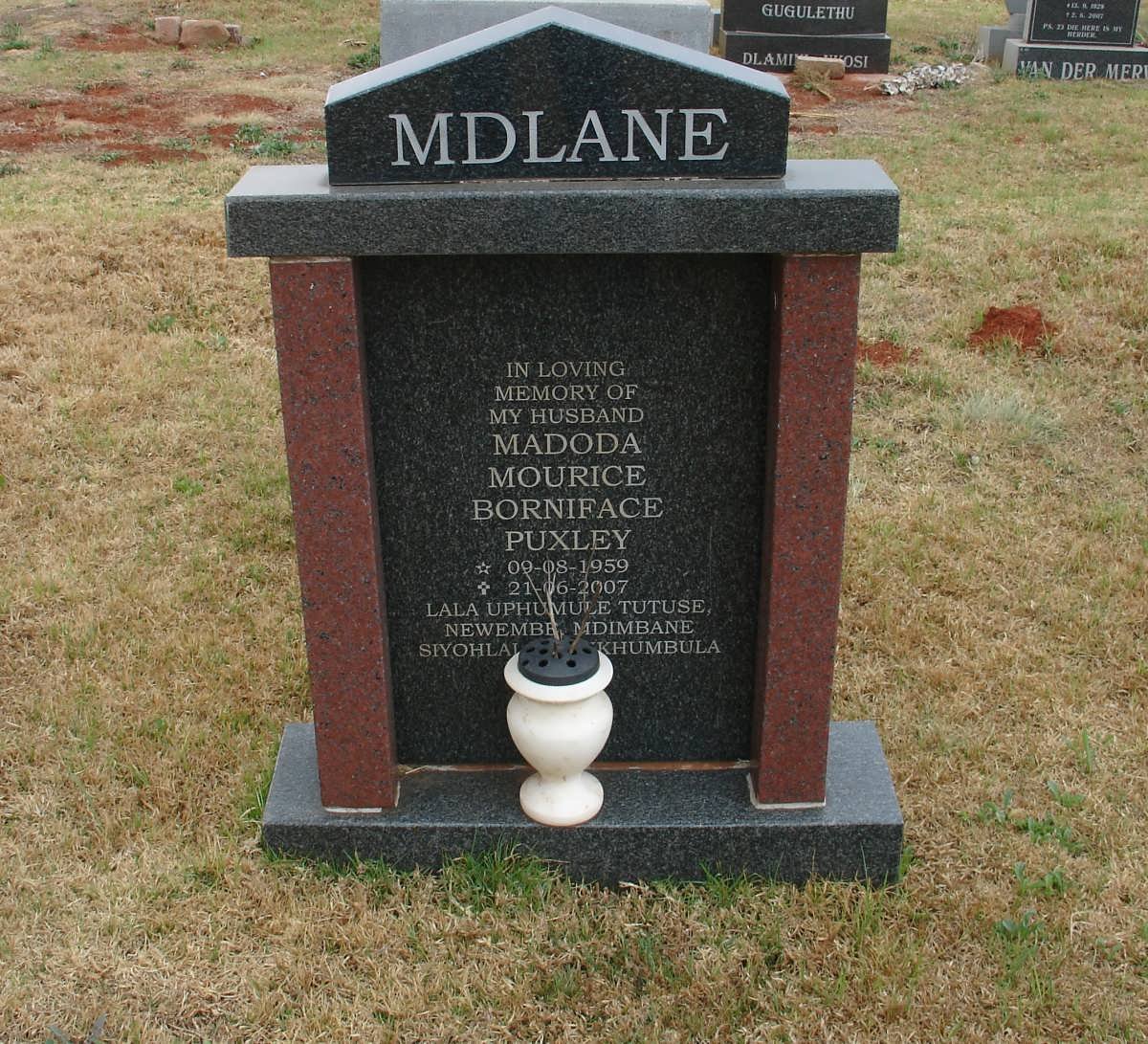 MDLANE Madoda Mourice Borniface Puxley 1959-2007