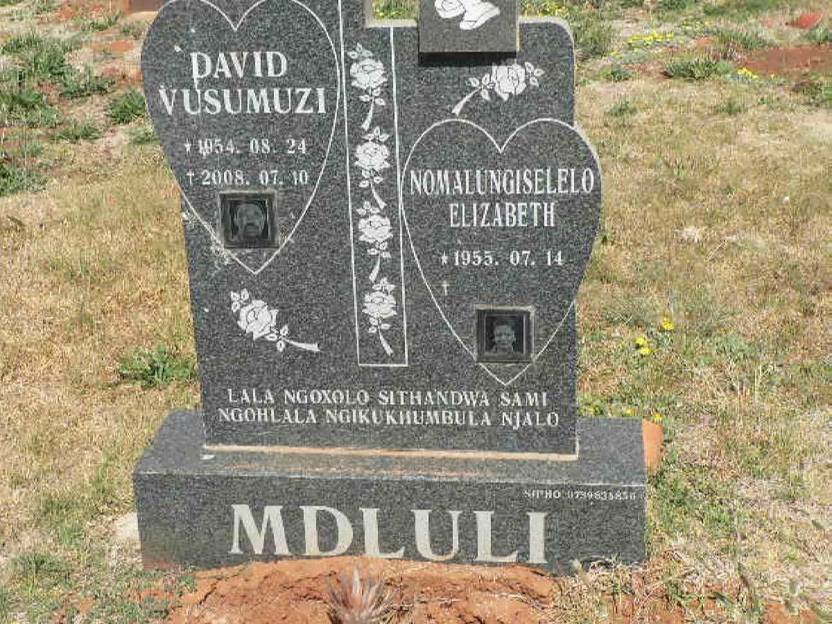 MDLULI David Vusumuzi 1954-2008 &amp; Nomalungiselelo Elizabeth 1955-