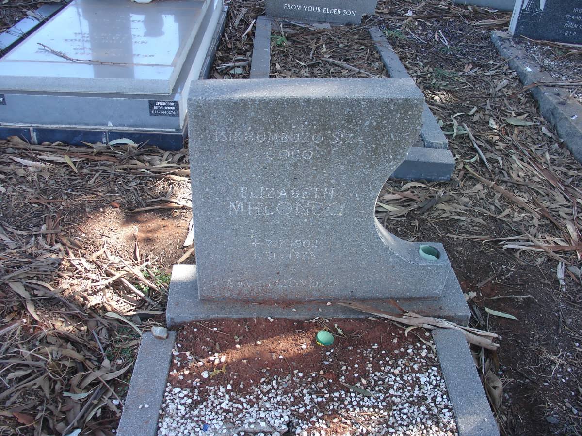 MHLONGA Elizabeth 1902-1975