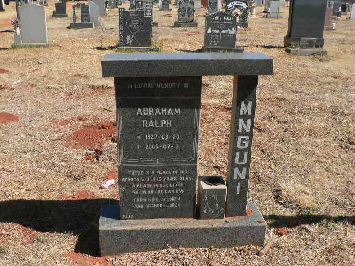 MNGUNI Abraham Ralph 1927-2005