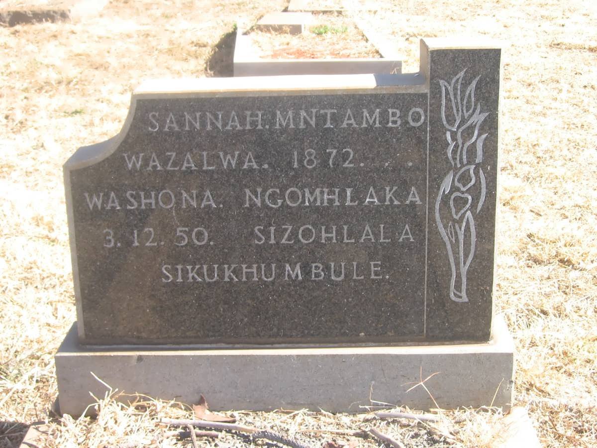MNTAMBO Sannah 1872-1950