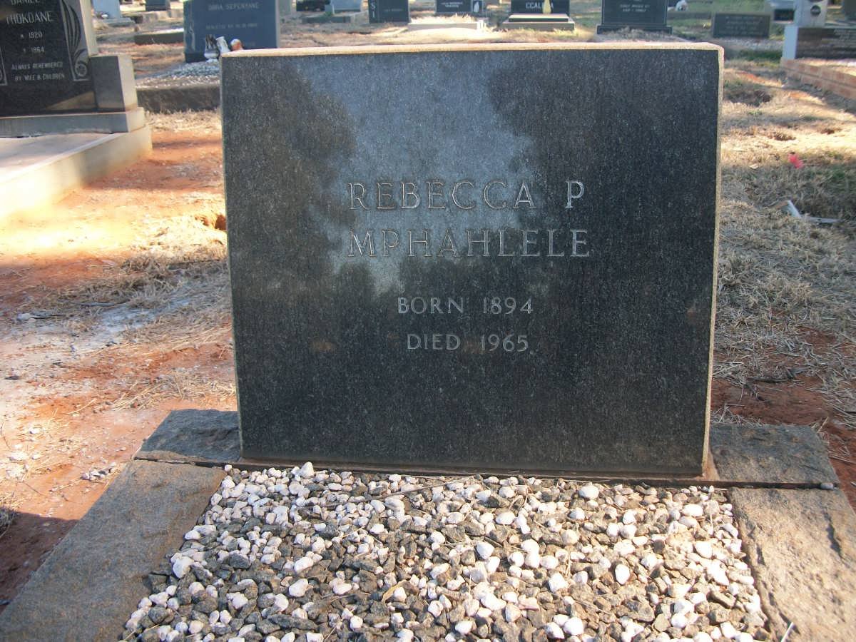 MPHAHLELE Rebecca P. 1894-1965