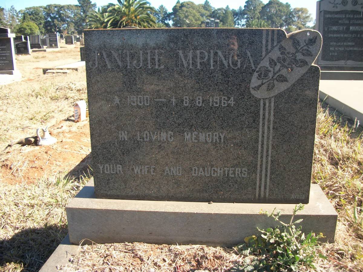 MPINGA Jantjie 1900-1964