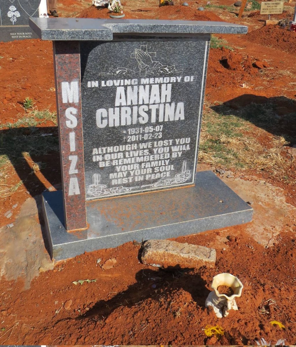 MSIZA Annah Christina 1931-2011