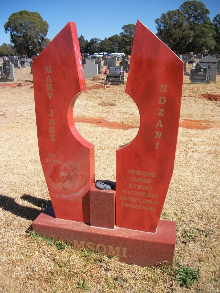 MSOMI  Mary Jane Ndzani 1932-2008