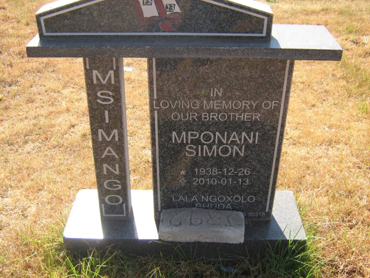 MSIMANGO Mponani Simon 1938-2010