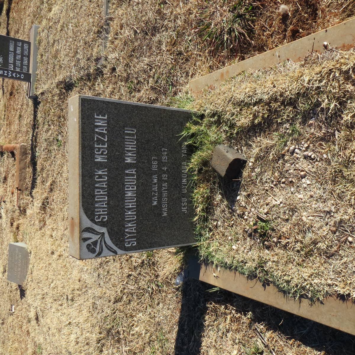 MSEZANE Shadrack 1867-1947