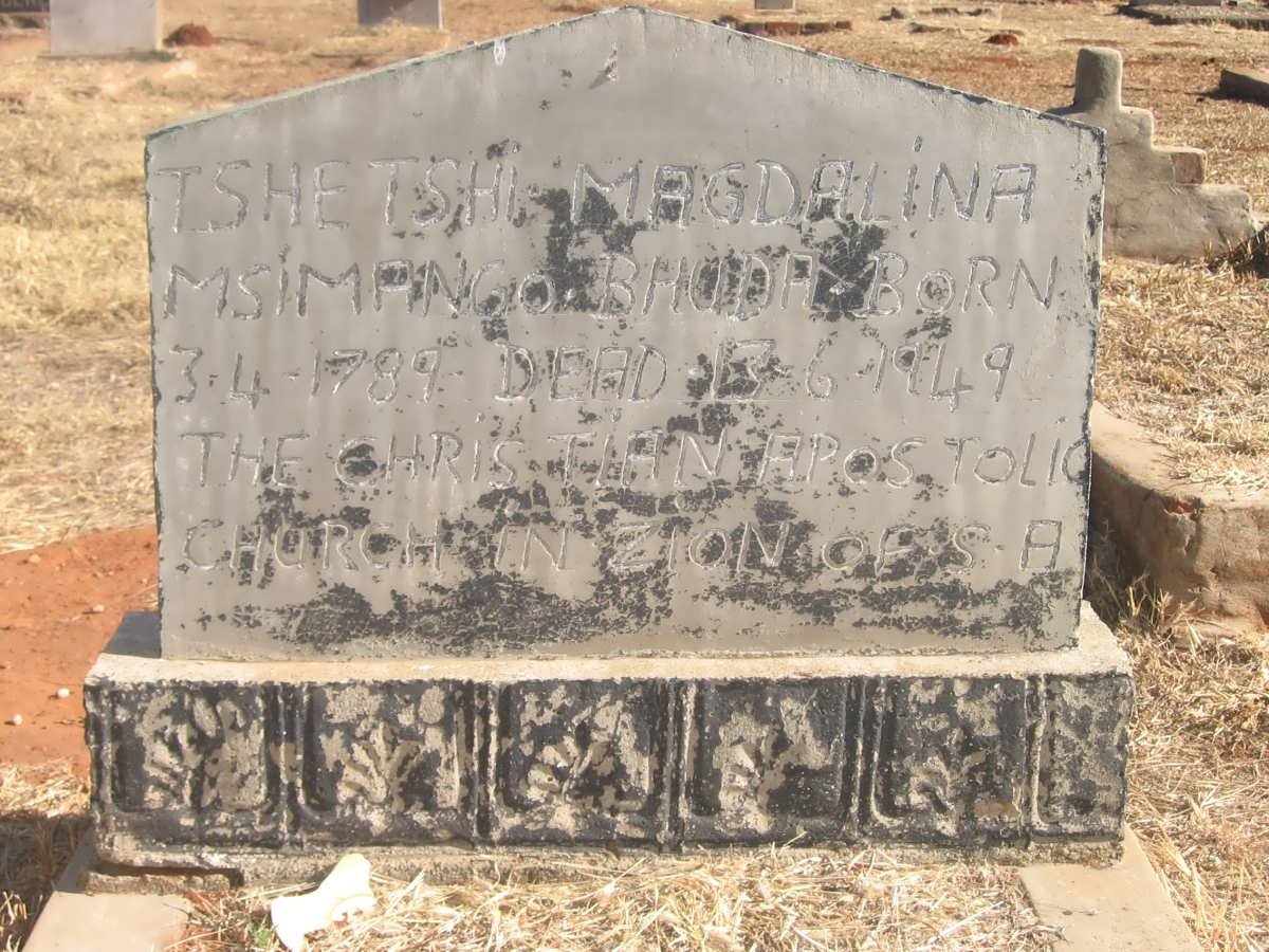 MSIMANGO Tshetshi Magdalina ?-1949