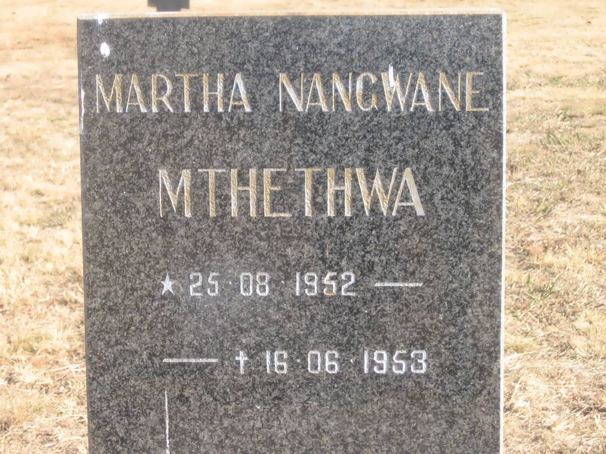 MTHETHWA Marthaa Mangwane 1952-1953
