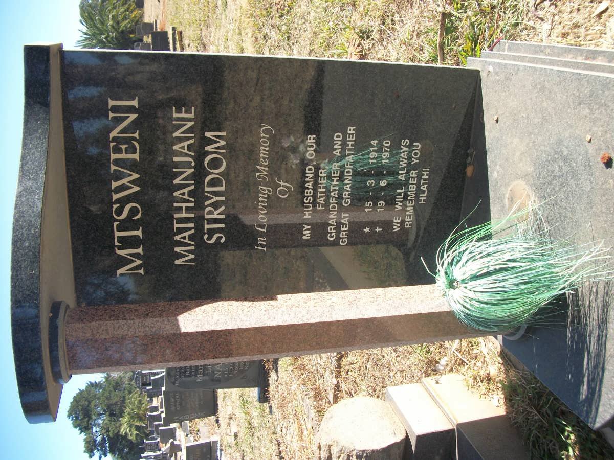 MTSWENI Mathanjane Strydom 1914-1970
