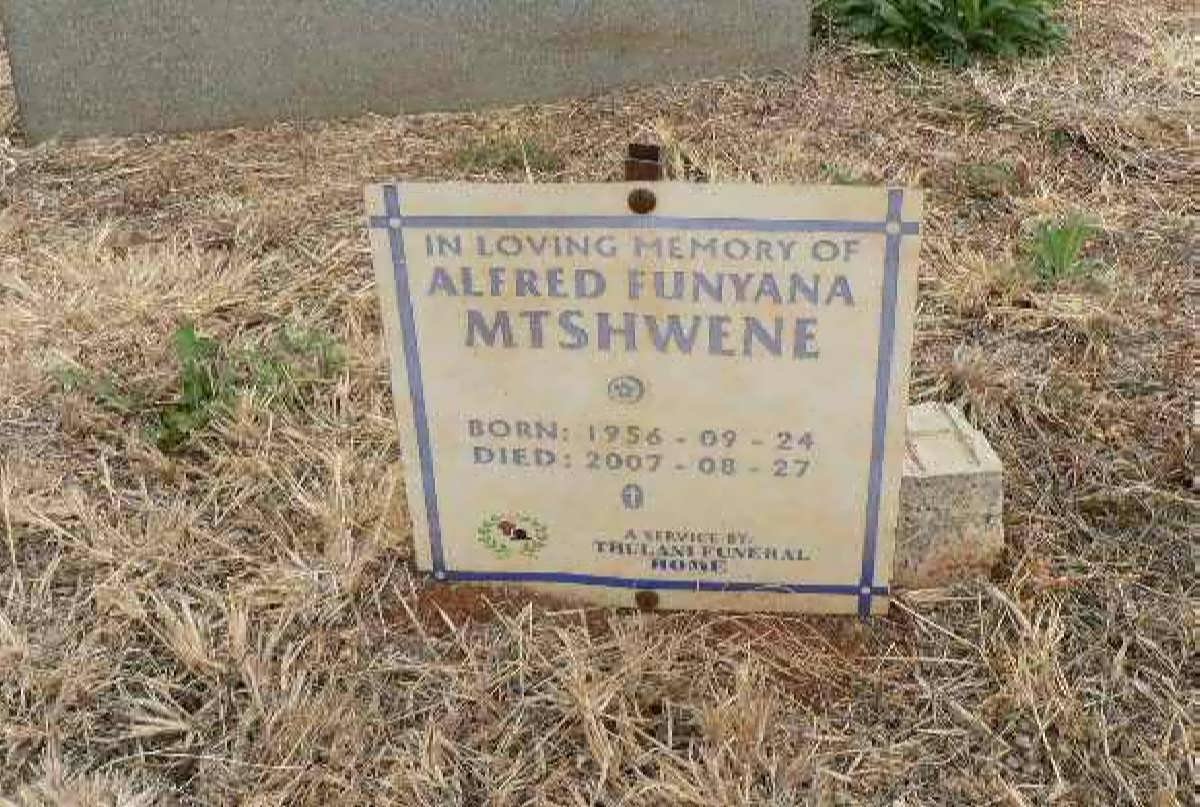 MTSHWENE Afred Funyana 1956-2007