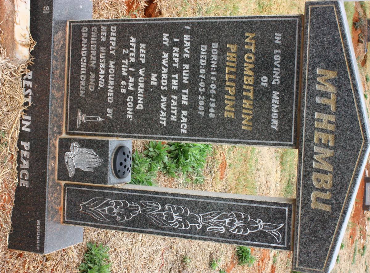 MTHEMBU Ntombithini Phillipine 1948-2007