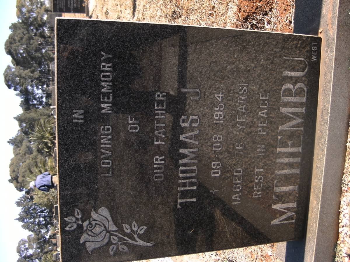 MTHEMBU Thomas J. -1954