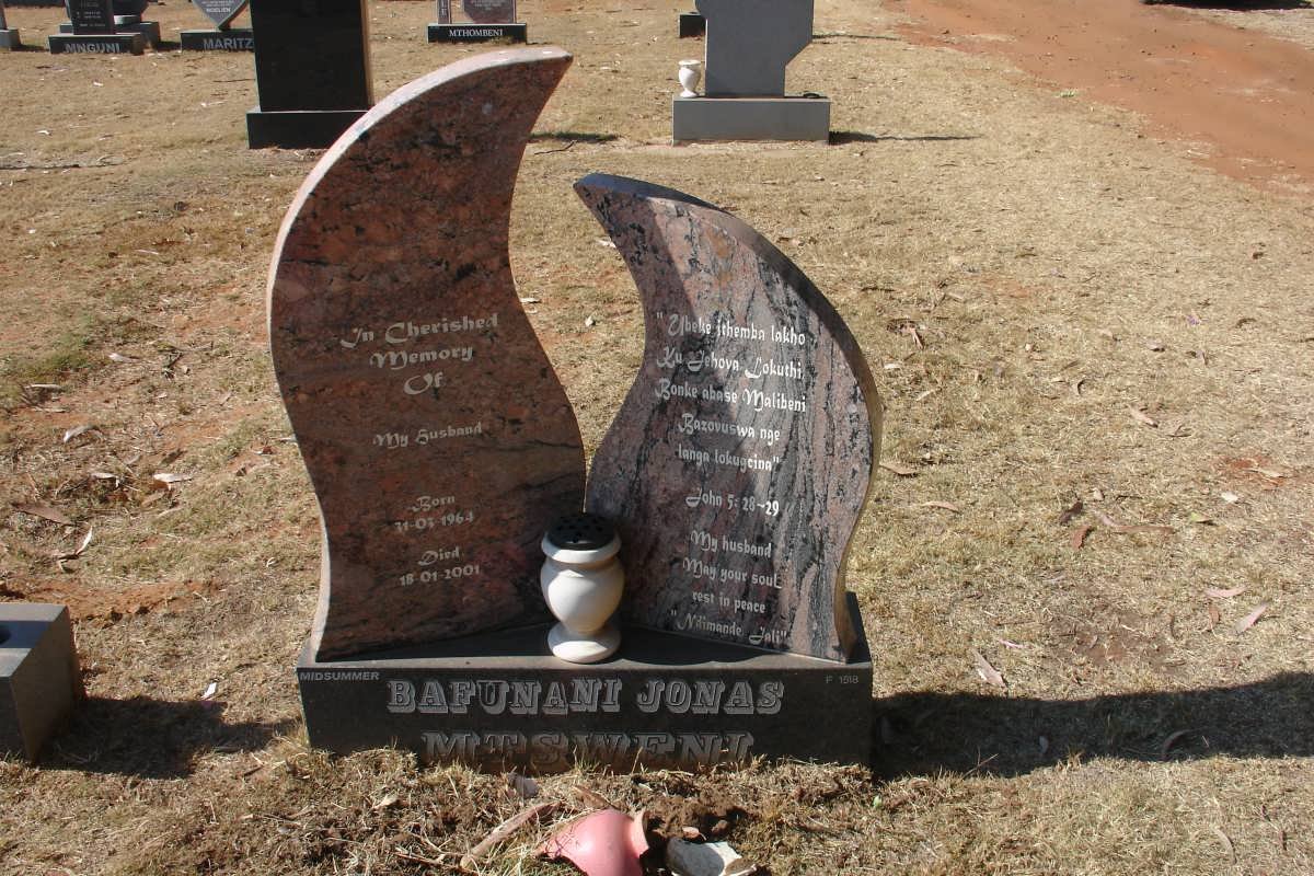 MTSWENI Bafunani Jonas 1964-2001