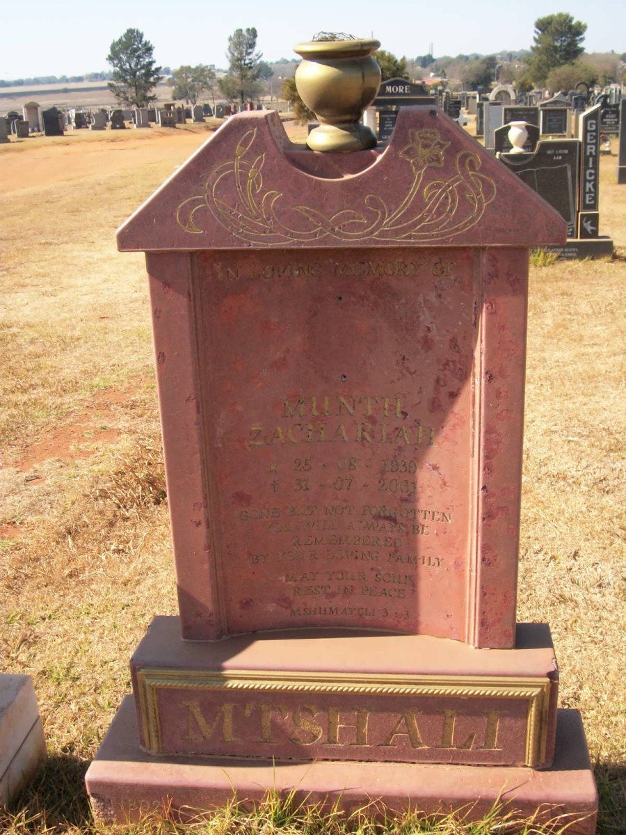 MTSHALI Muntu Zachariah 1930-2001