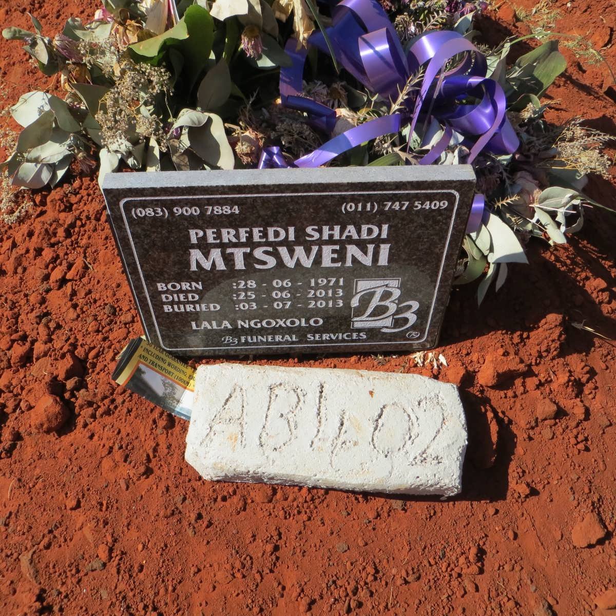 MTSWENI Perfedi Shadi 1971-2013