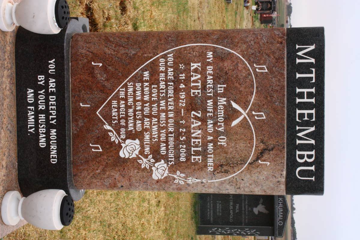 MTHEMBU Kate Zanele 1972-2008