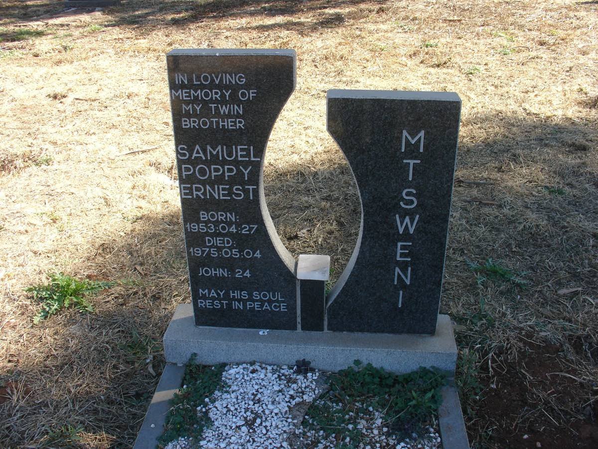 MTSWENI Samuel Poppy Ernest 1953-1975