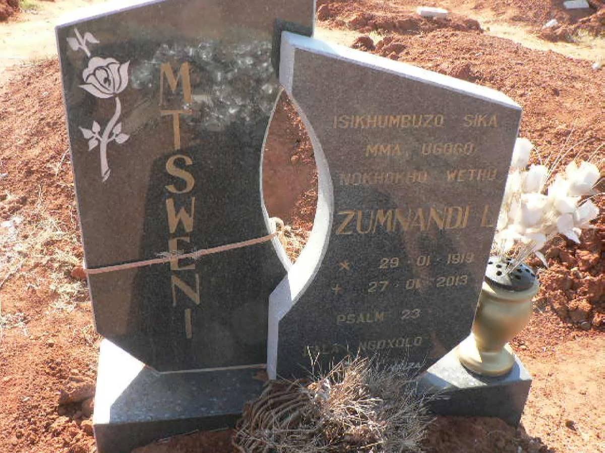 MTSWENI Zumnandi 1919-2013