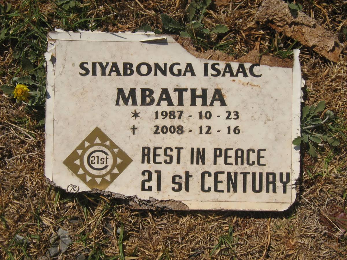MBATHA Siyabonga Isaac 1987-2008