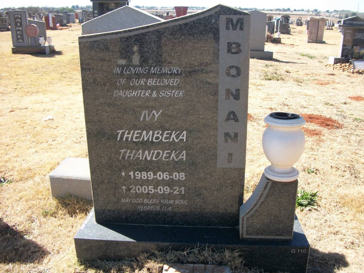 MBONANI Ivy Thembeka Thandeka 1989-2005