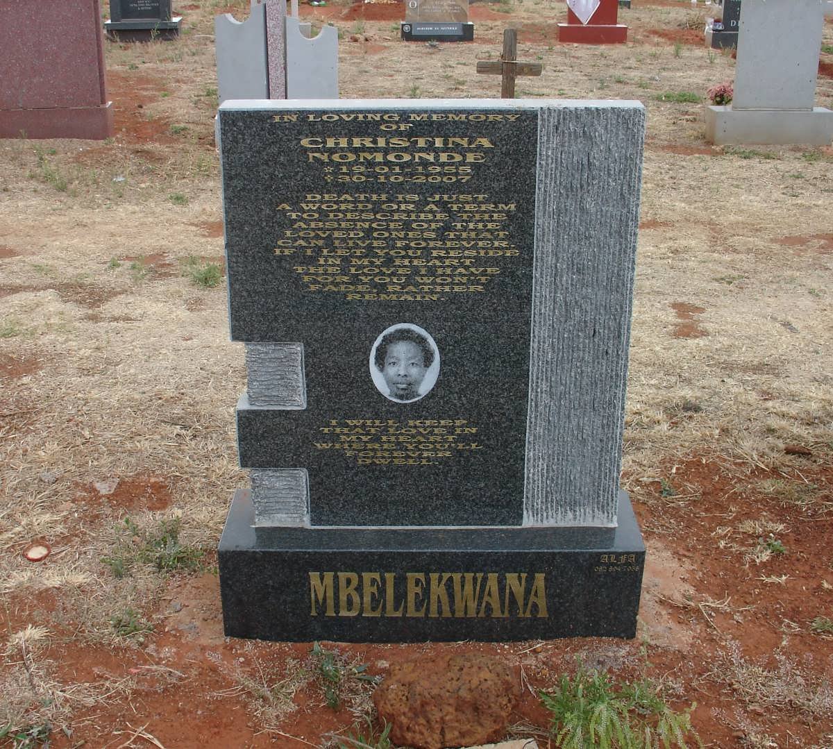 MBELEKWANA Christina Nomonde 1955-2007