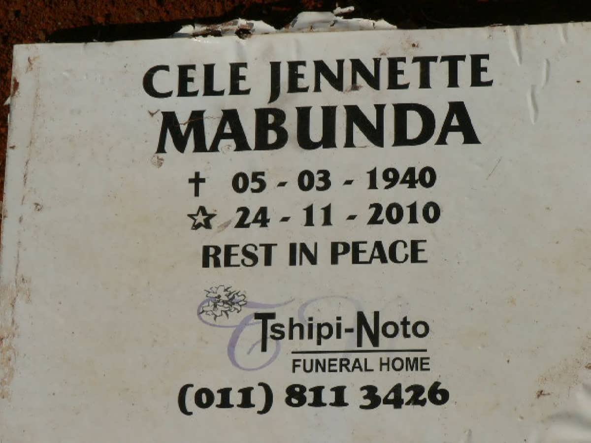 MABUNDA Cele Jennette 1940-2010