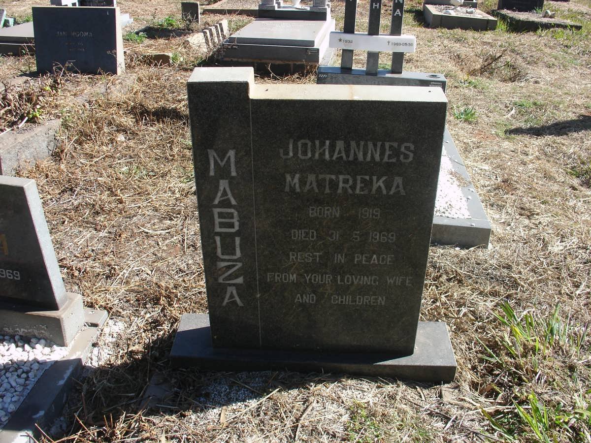 MABUZA Johannes Matreka 1919-1969
