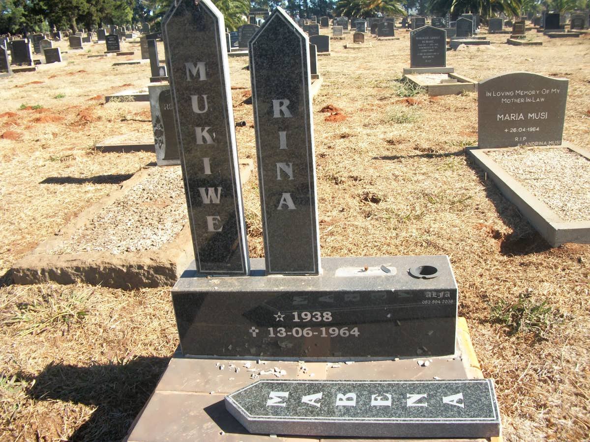 MABENA Mukiwe Rina 1938-1964