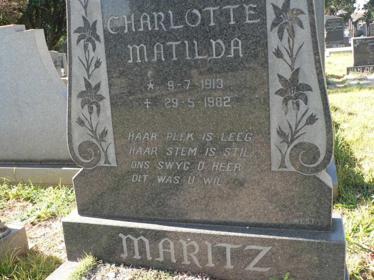 MARITZ Charlotte Matilda 1913-1982