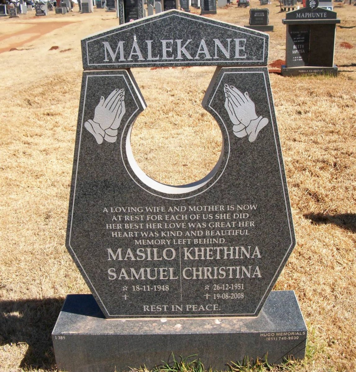 MALEKANE Masilo Samuel 1948- &amp; Khethina Christina 1951-2008