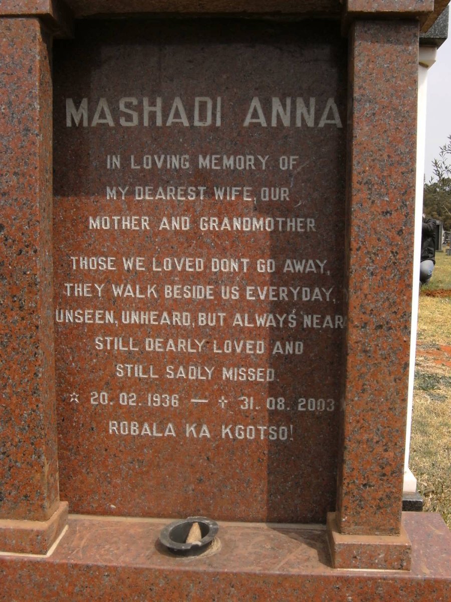 MASHADI Anna 1936-2003