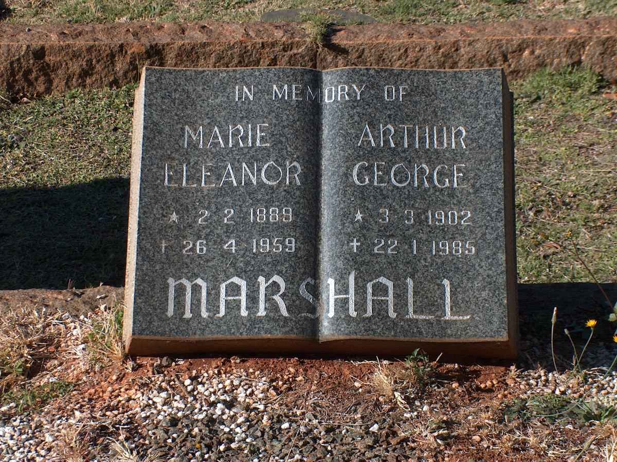 MARSHALL Arthur George 1902-1985 &amp; Marie Eleanor 1889-1959