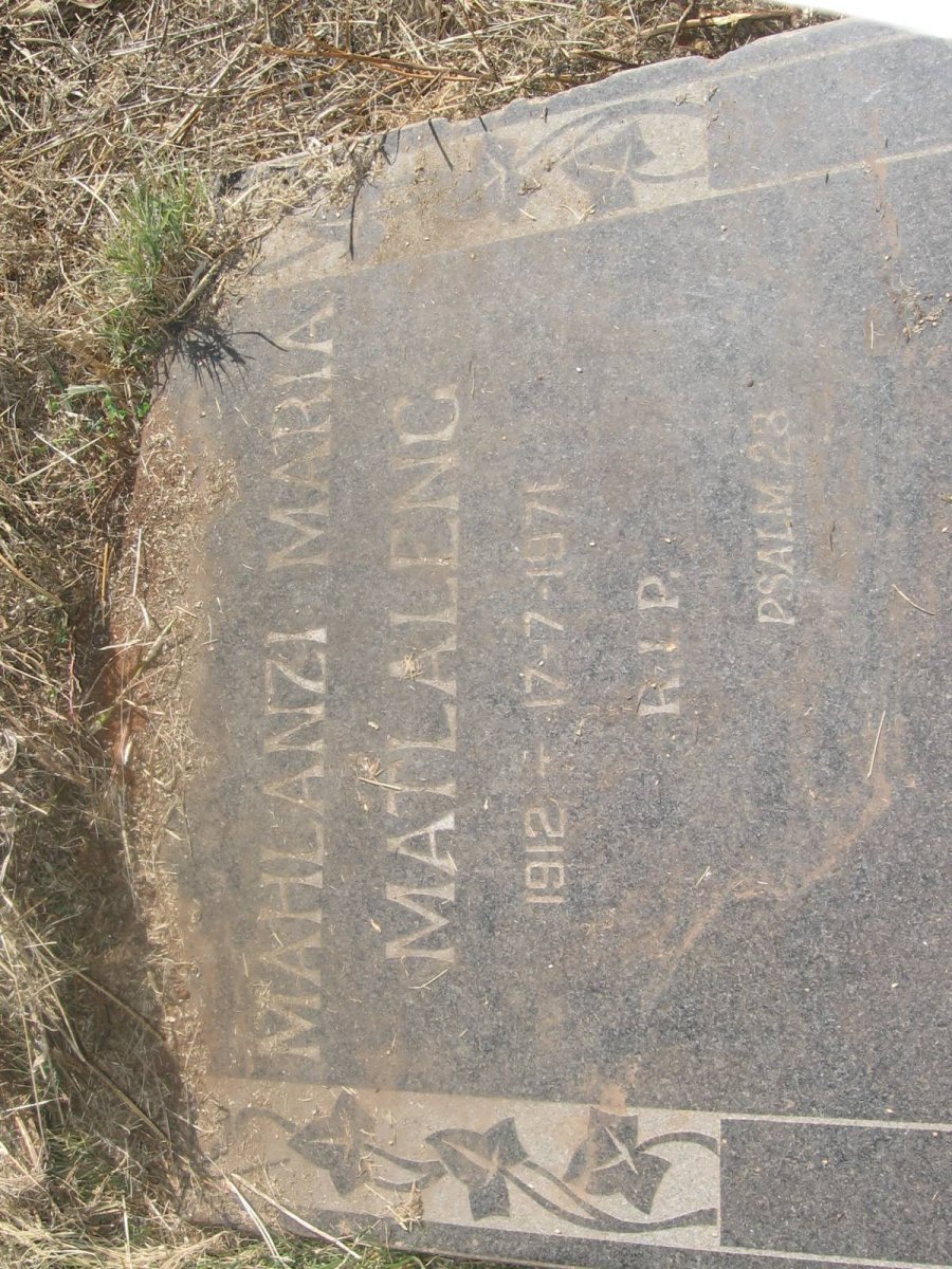 MATLALENG Mahlanzi Maria 1912-1971