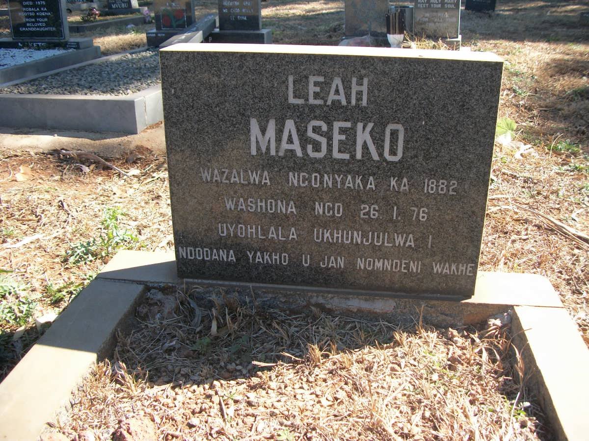 MASEKO Leah 1882-1976