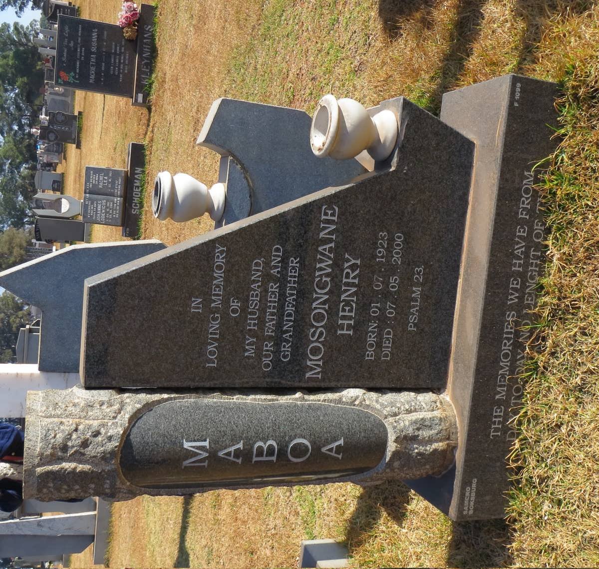 MABOA Mosongwane Henry 1923-2000