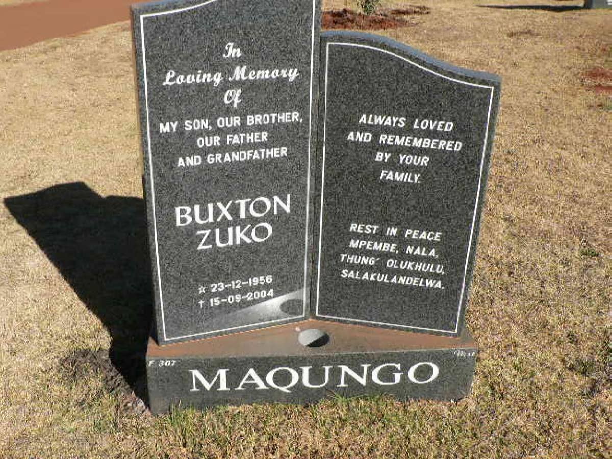 MAQUNGO Buxton Zuko 1958-2004