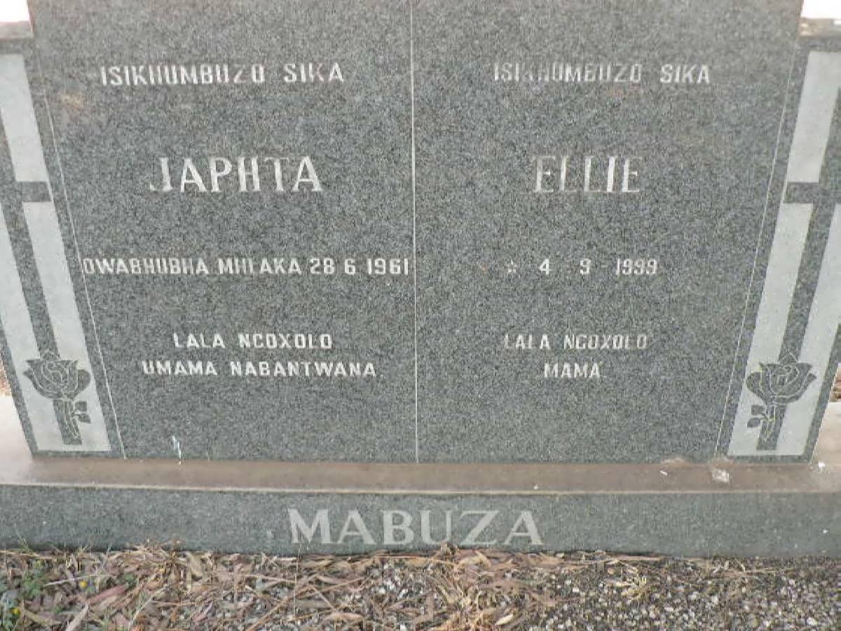 MABUZU Japhta 1961- :: MABUZU Ellie 1999-