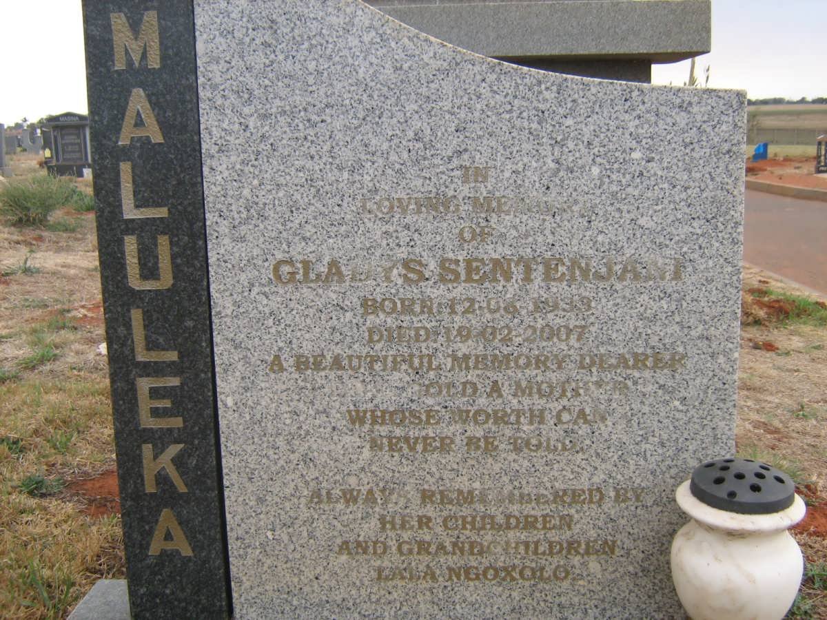 MALULEKA Gladys Sentenjani 1933-2007