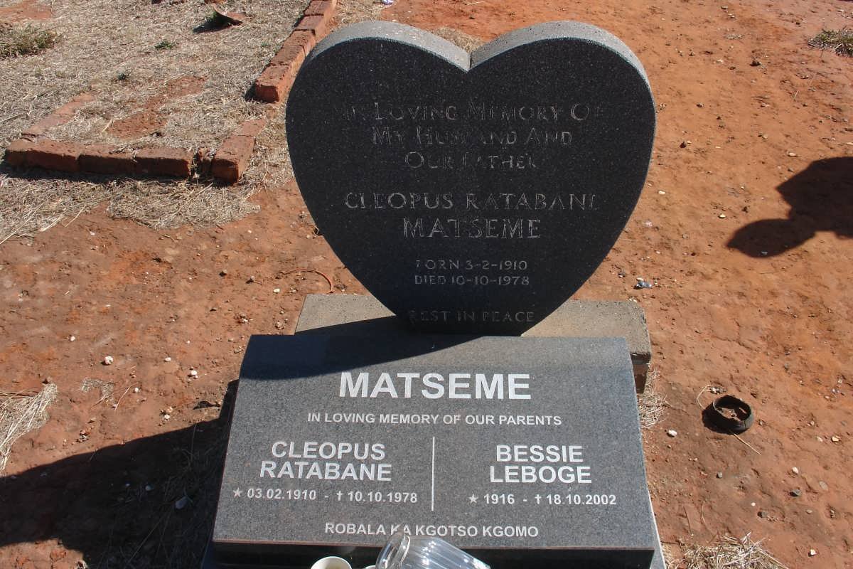 MATSEME Cleopus Ratabane 1910-1978 &amp; Bessie Leboge 1916-2002