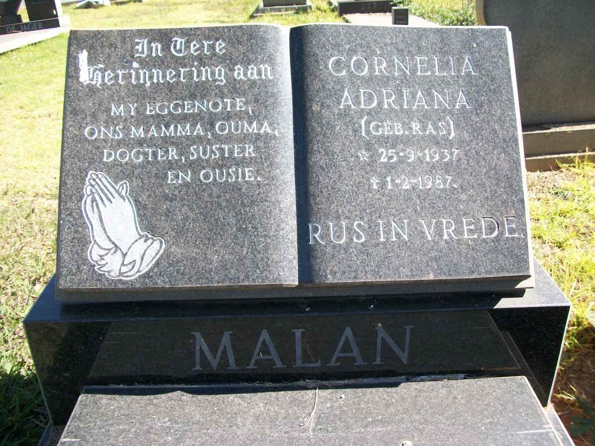 MALAN Cornelia Adriana geb RAS 1937-1987