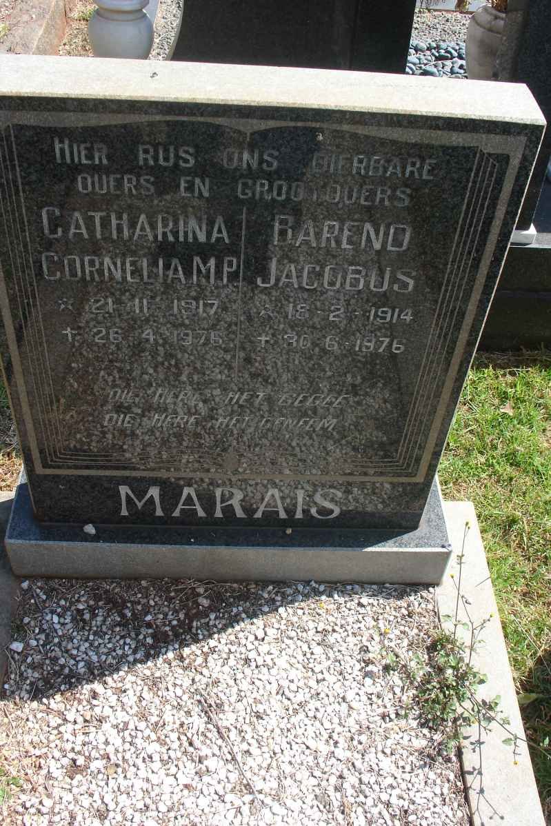 MARAIS Barend Jacobus 1914-1976 &amp; Catharina Cornelia M.P. 1917-1975
