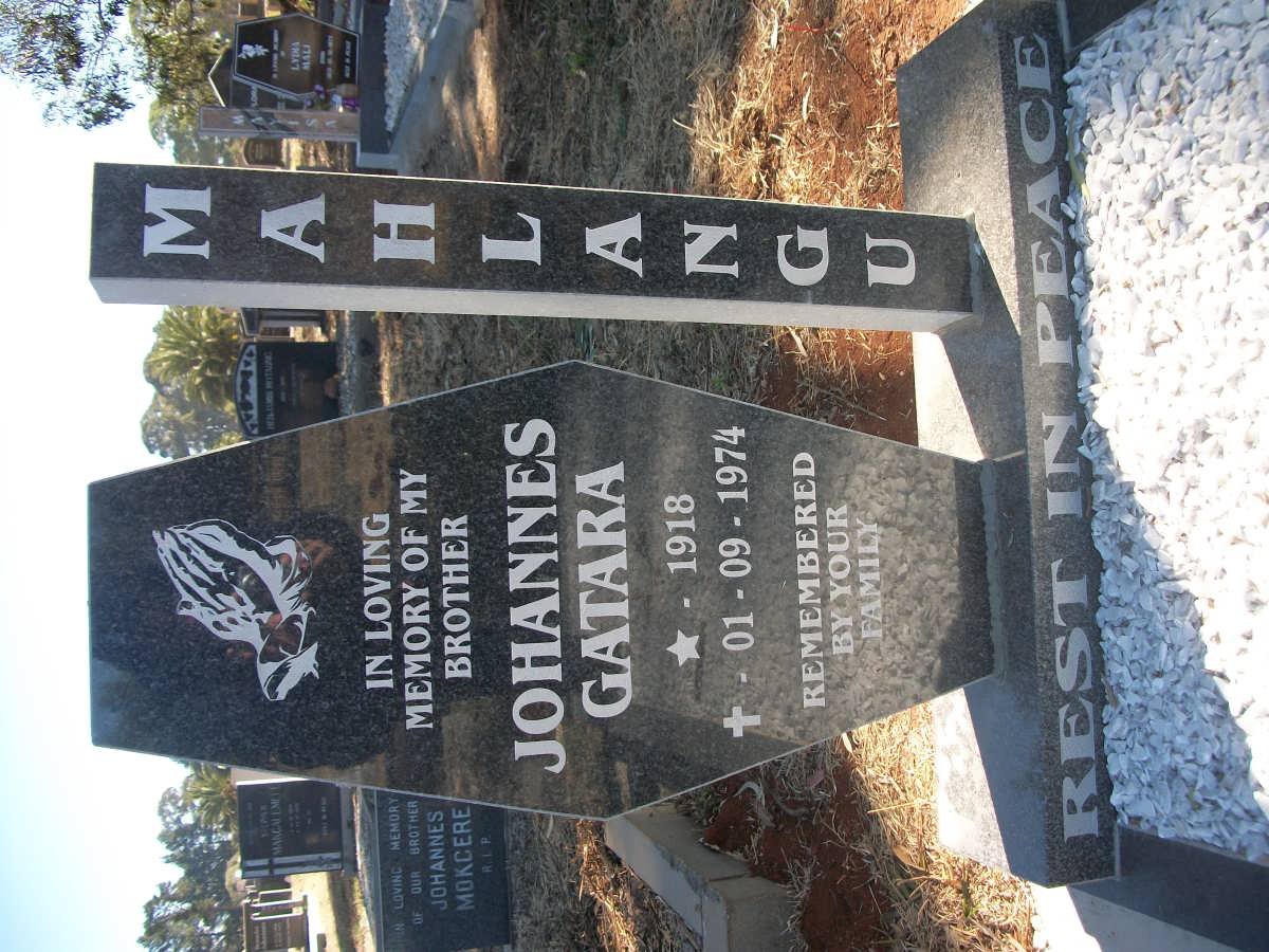 MAHLANGU Johannes Gatara 1918-1974