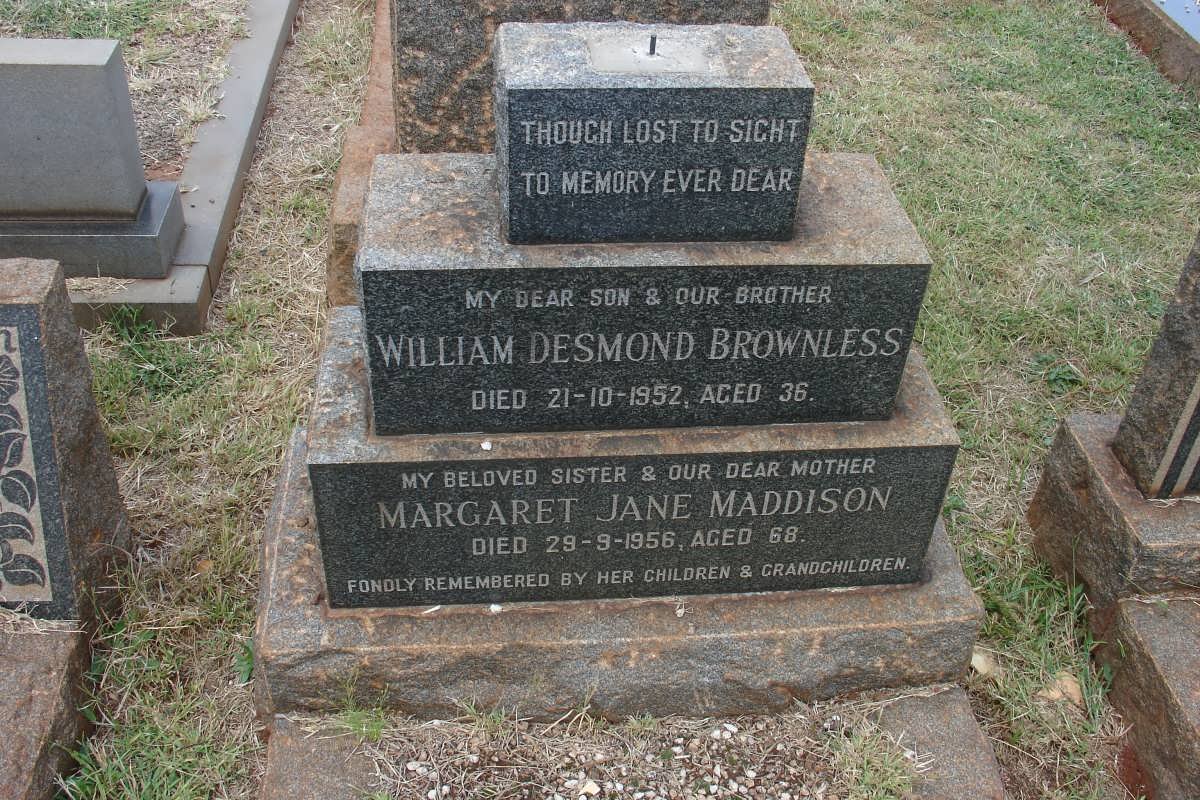 MADDISON Margaret Jane -1956 :: BROWNLESS William Desmond -1952