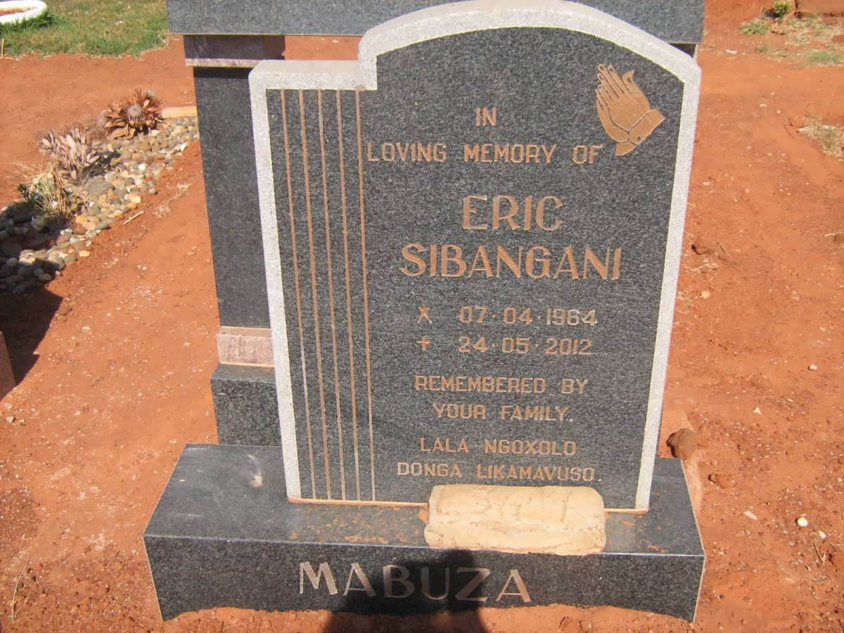 MABUZA Eric Sibangani 1964-2012