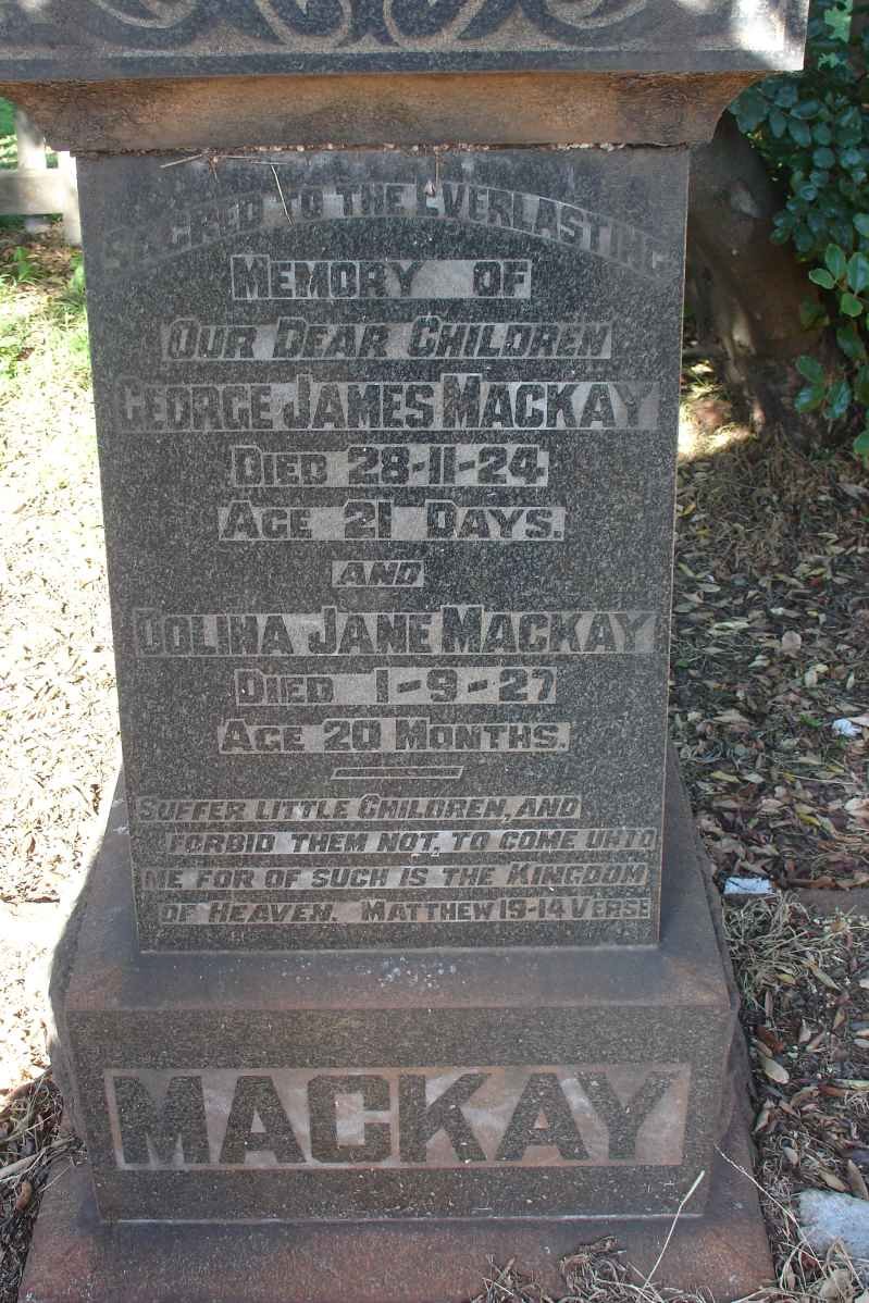 MACKAY George James -1924 :: MACKAY Dolina Jane -1927