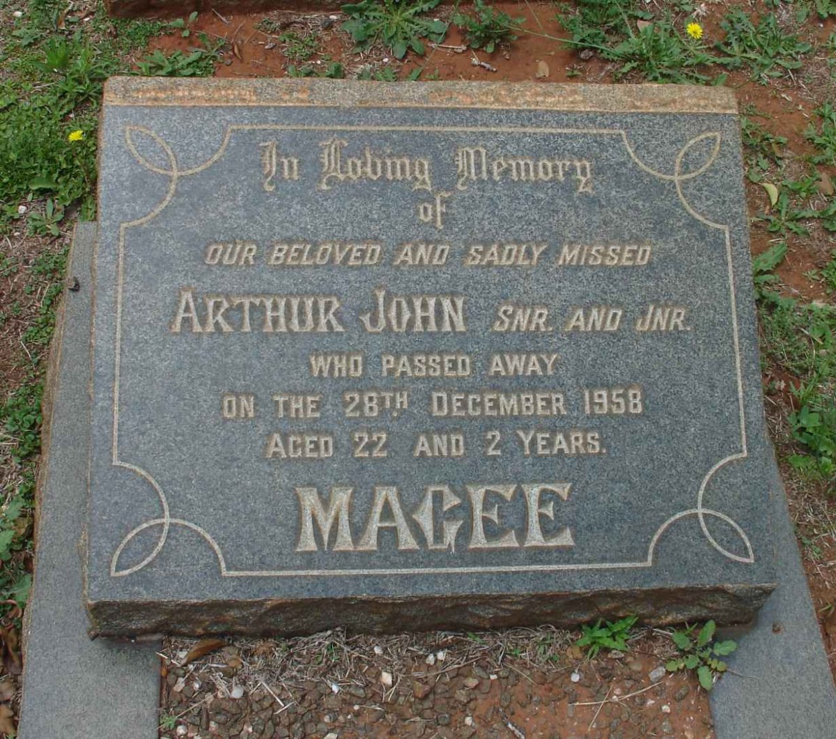 MAGEE Arthur John -1958 :: MAGEE Arthur John -1958