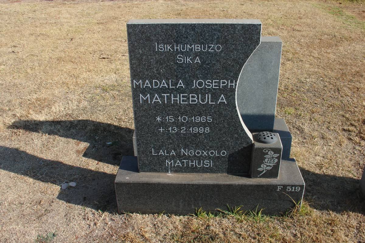 MATHEBULA Madala Joseph 1965-1998